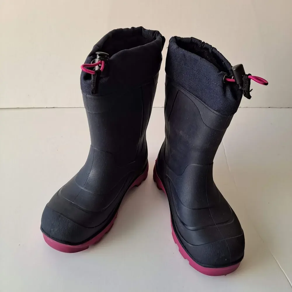 Kamik Snobuster1 Insulated Waterproof Snow Boots Navy Magenta Kids Girls Size 1